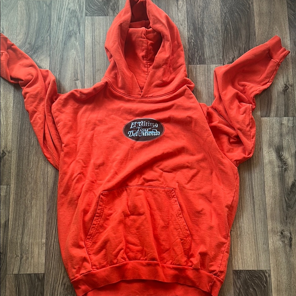 Red Hoodie with Bad Bunny El Ultimo Tour Del Mundo Merch!